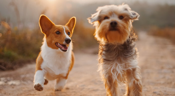 Biyearly Exam Dogs Running Together